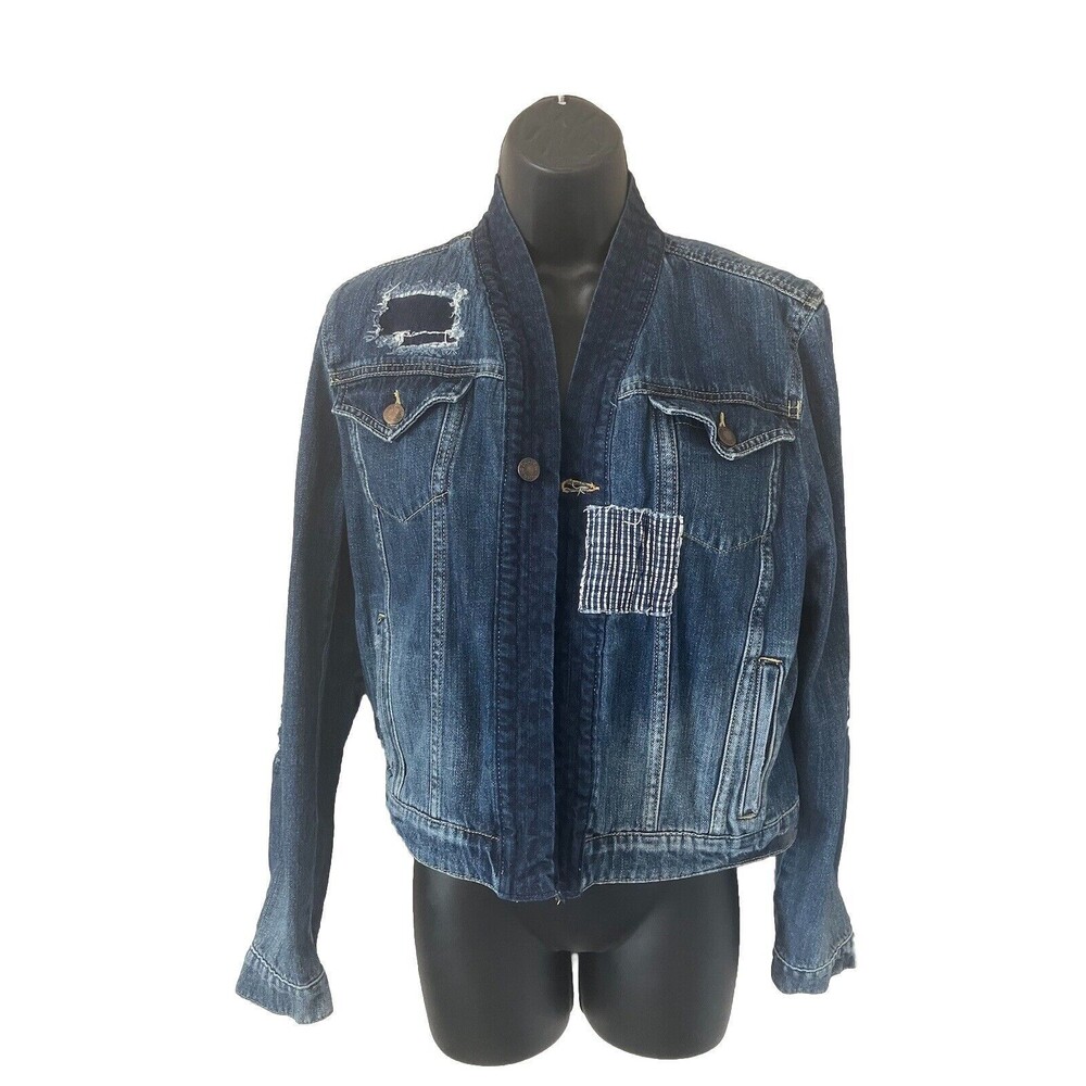Detroit Denim Co. Denim Jacket Refashioned Cropped Womens Size Small